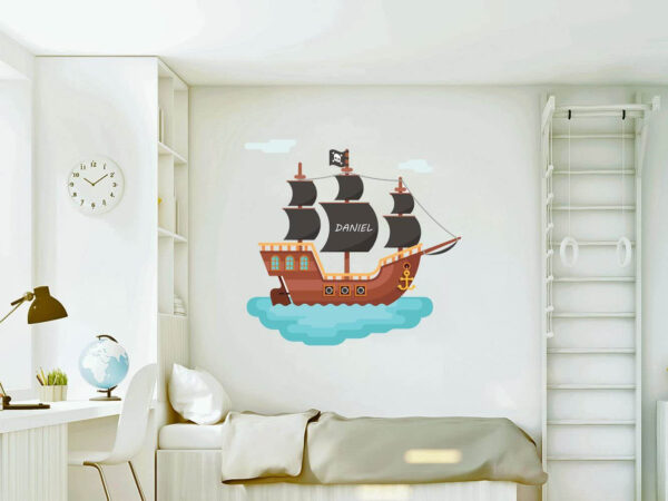 Vinilo para Pared Infantil Barco Pirata