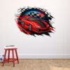 Vinilo para Pared Coche Carrera Infantil
