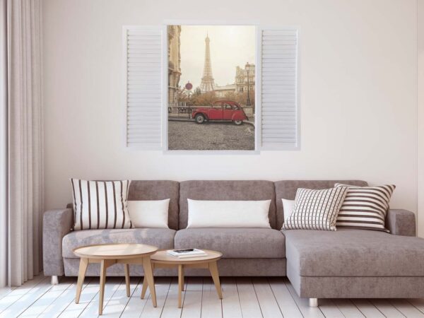 calle con vista a la torre Eiffel