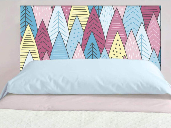 Cabecero Cama Infantil PVC Pinos de Colores