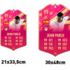 Carta futbol personalizada futties medidas