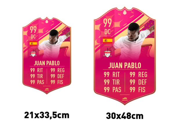 Carta futbol personalizada futties medidas