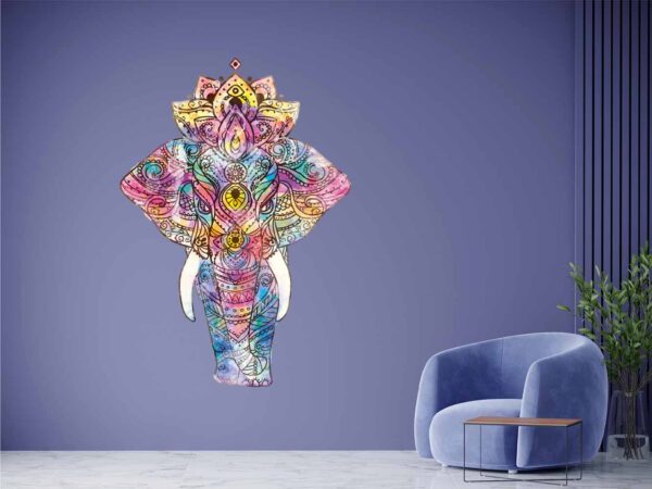 Vinilo decorativo pared elefante mandala