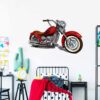 Vinilo decorativo pared moto roja