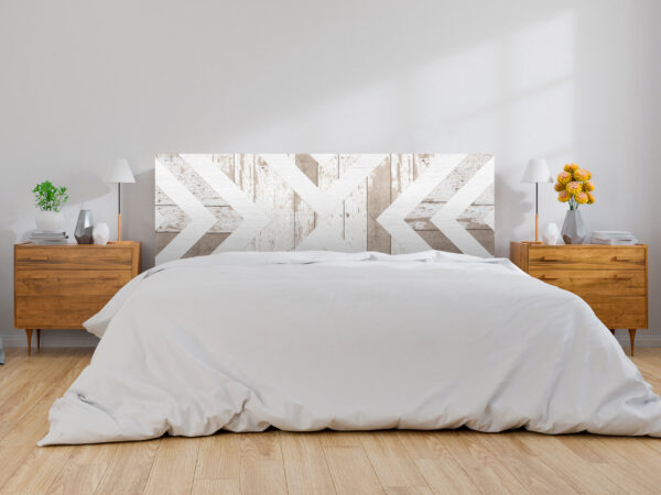 Cabecero Cama Madera Blanca Líneas