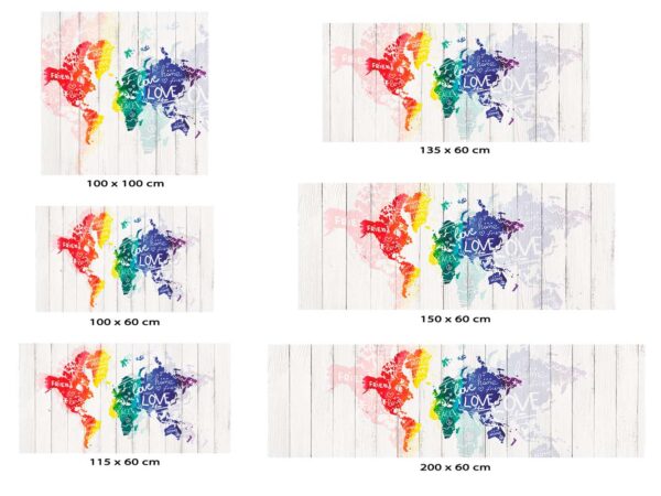 Cabecero Cama PVC Mapa Mundi Acuarela