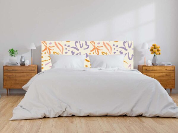 Cabecero Cama PVC Flores Abstractas Modernas