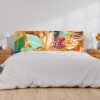 Cabecero Cama PVC Patrón Tropical Hojas Multicolore