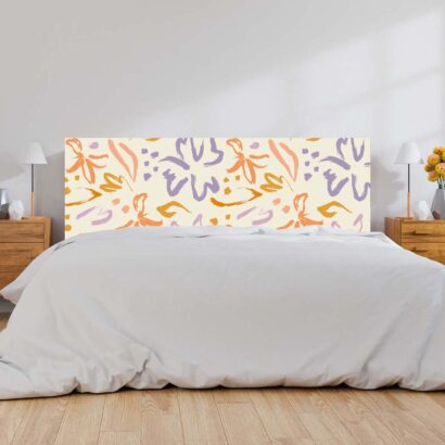 Cabecero Cama PVC Flores Abstractas Modernas