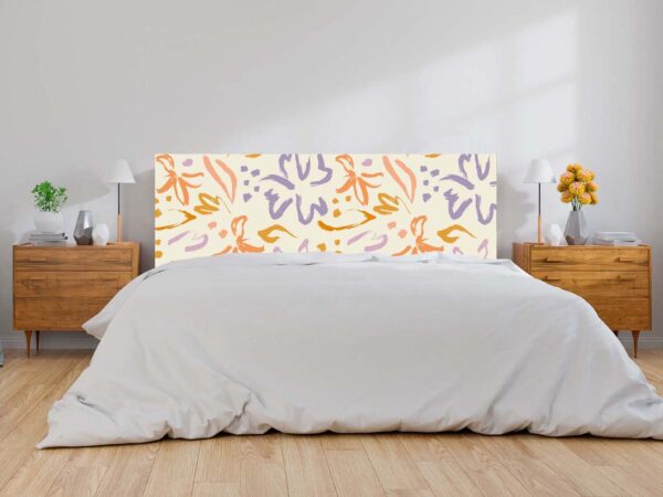 Cabecero Cama PVC Flores Abstractas Modernas