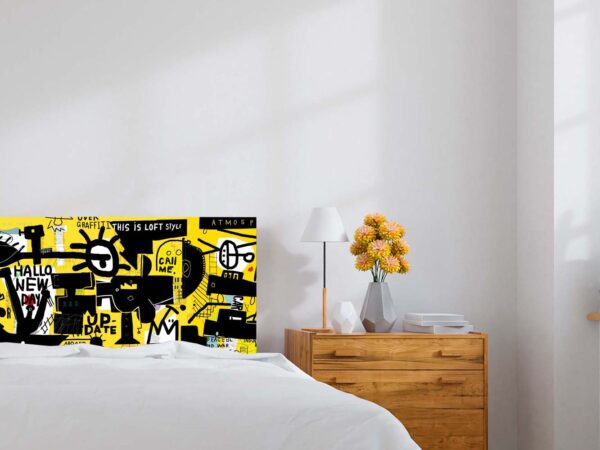 Cabecero Cama PVC Graffiti Amarillo