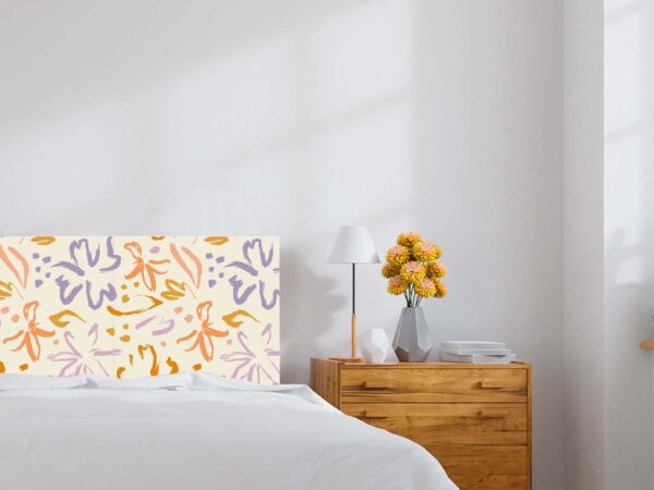 Cabecero Cama PVC Flores Abstractas Modernas