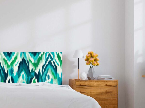 Cabecero Cama PVC Ikat Tonos Verdes