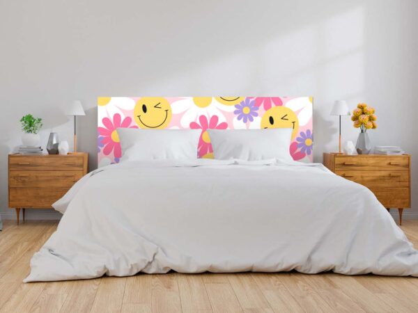 Cabecero Cama PVC Patrón Flores Geniales