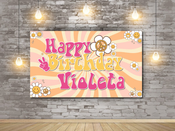 Photocall Hippie Color pastel para Cumpleaños