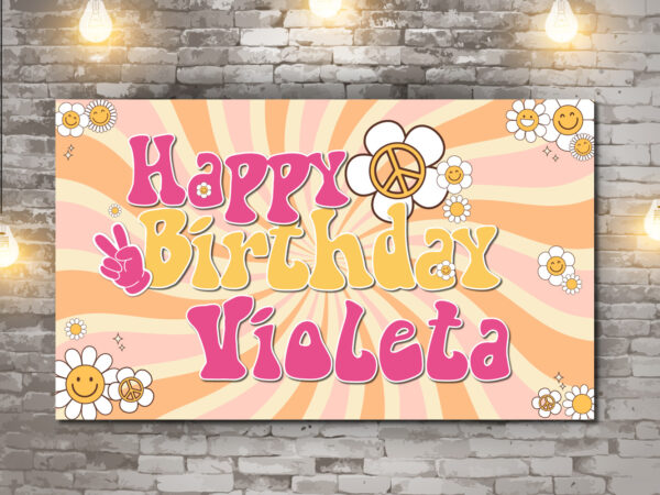 Photocall Hippie Color pastel para Cumpleaños