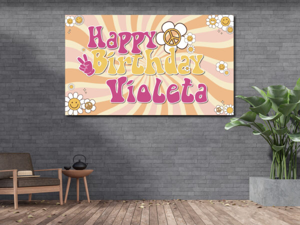 Photocall Hippie Color pastel para Cumpleaños