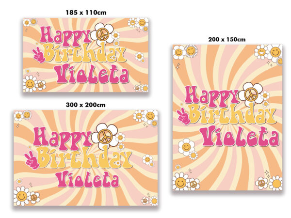 Photocall Hippie Color pastel para Cumpleaños